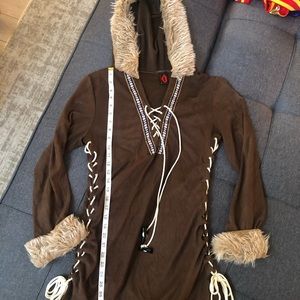 Halloween Costume Cavewoman Yeti Aztec Eskimo M/L